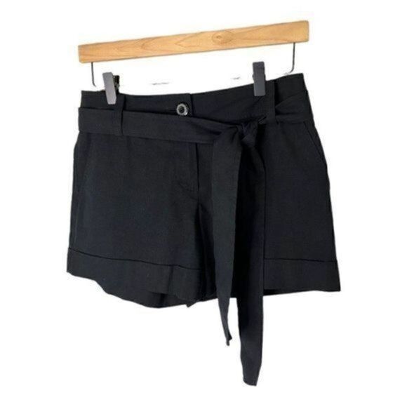 Trina Turk Pants - Trina Turk Linen Cotton Blend Cuffed Linen Shorts w/Belt  2 Black